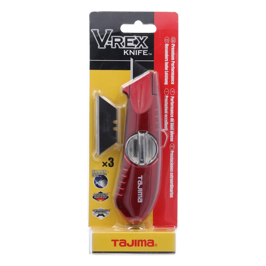 Couteau V-Rex II Tajima ergonomique à haute résistance avec lames trapèzes