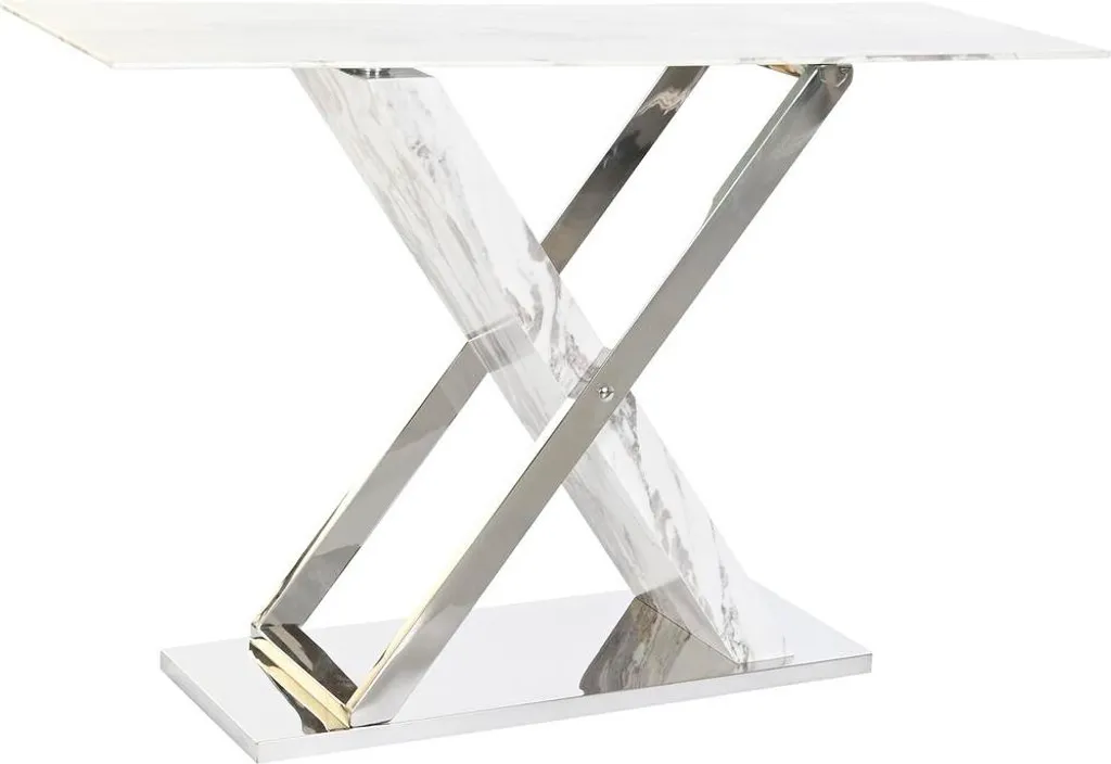 Console Fine et Lumineuse pour Couloir Étroit en Cristal Argenté 120 cm