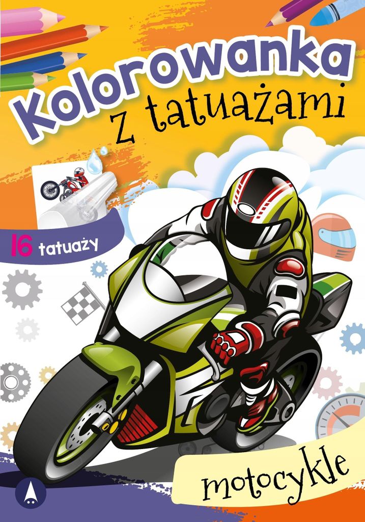 MOTORRAD 16 Tattoos Malbuch