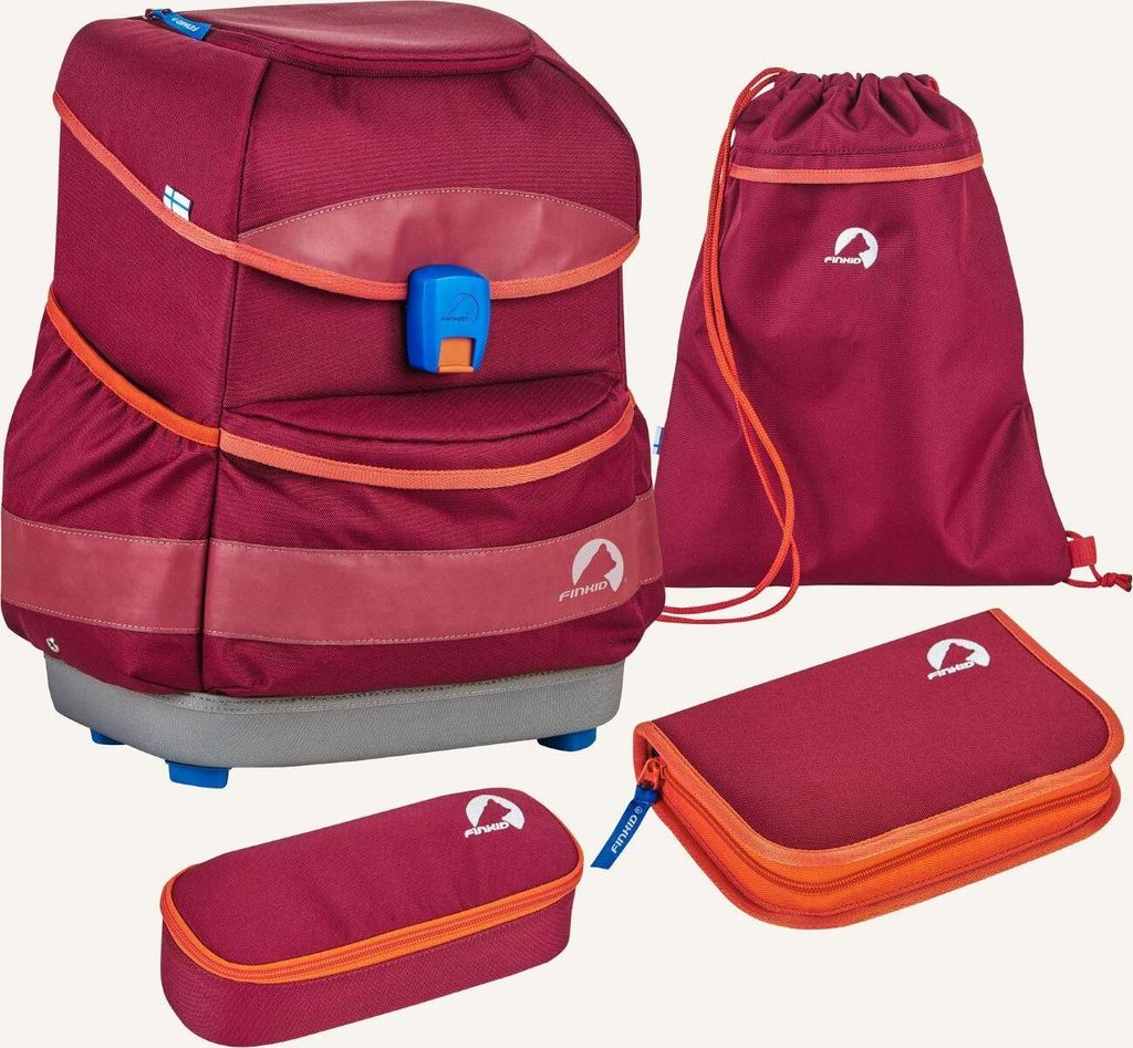 Finkid Buddy Classic Beet Red Chilli Schulranzen Set 4tlg.