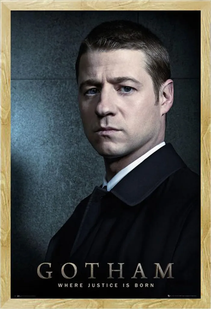 Poster Gotham Gordon avec Cadre Shinsuke Maxi MDF Hêtre 61x91,5 cm