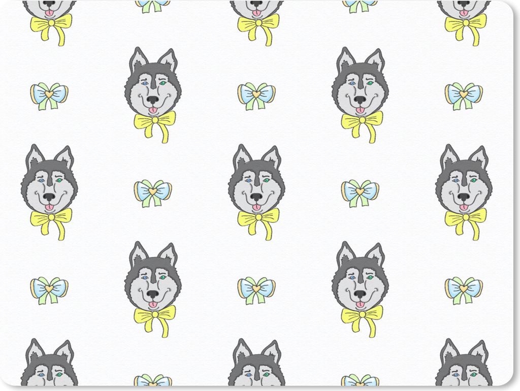 MuchoWow Mauspad Mousepad Husky - Hund - Winter - Design 23x19 cm - Mousepads - Maus Mat - Pad - Mausunterlage - Schreibtischunterlage - Mauspad