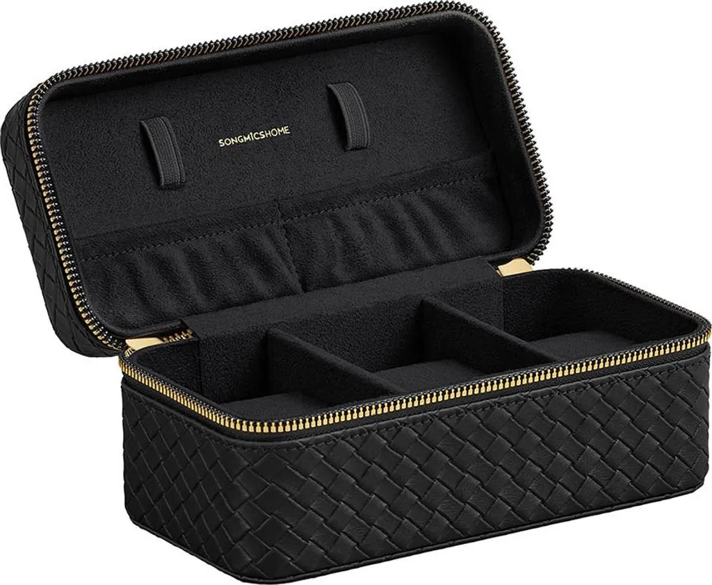 Coffret de rangement pour montres et bijoux avec doublure noire