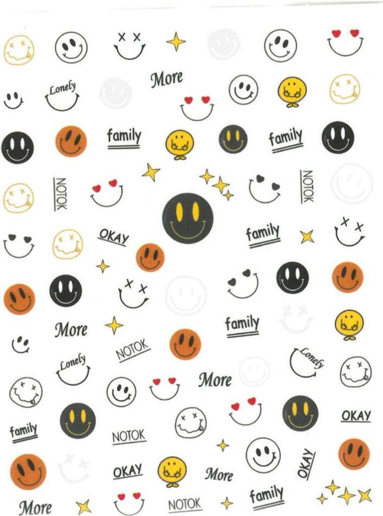 Dünne selbstklebende Emoji-Nagelsticker Nr. 1024