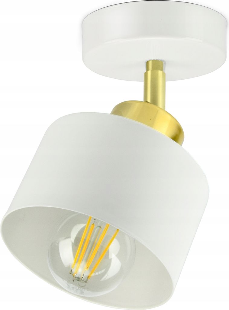 LUXOLAR Led Deckenleuchte - Deckenlampe Schwenkbar Weiß-Gold E27 60W - Hängelampe für Wohnzimmer, Küchen - Weiß Glas