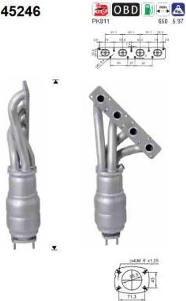 Catalyseur AS 45246 pour régler les problèmes de pollution BMW E90 E87