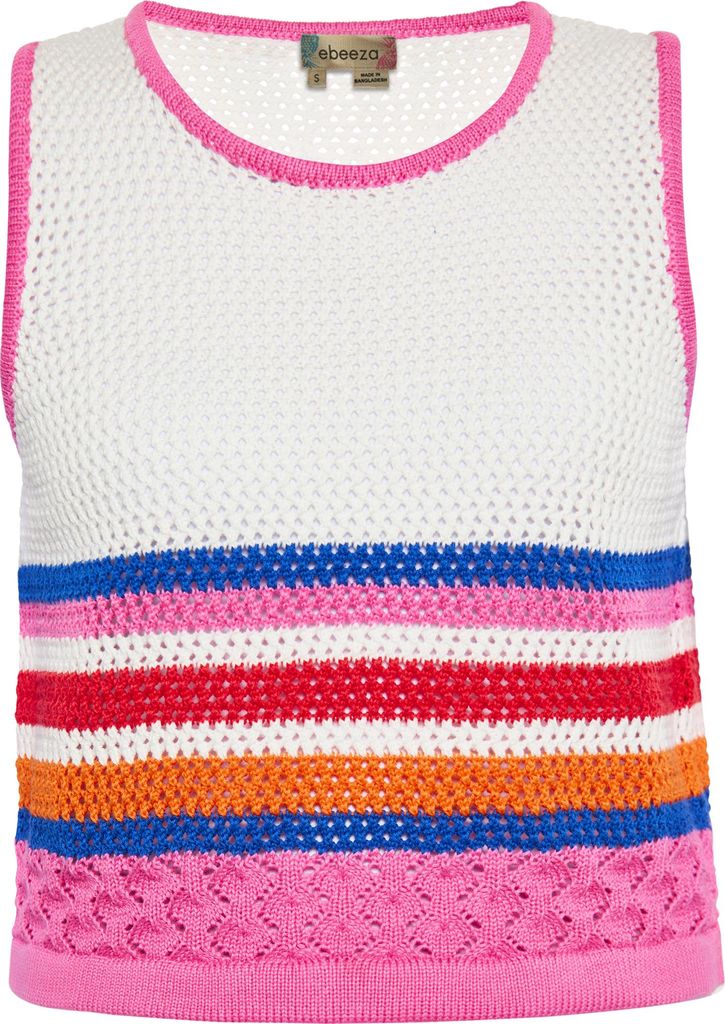 ebeeza damen tank top - wollweiss mehrfarbig, L