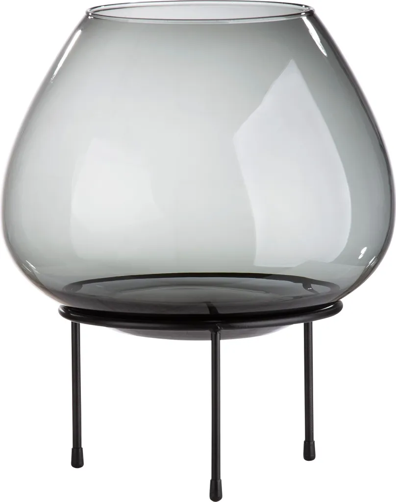 Regalo Casa Elegante: Lanterna GILDE Vitu Vetro Nero 30cm