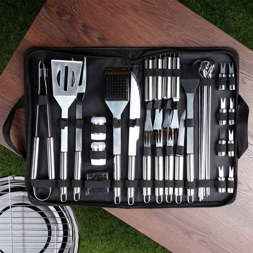 Set de grillades complet avec mallette de transport pour barbecue