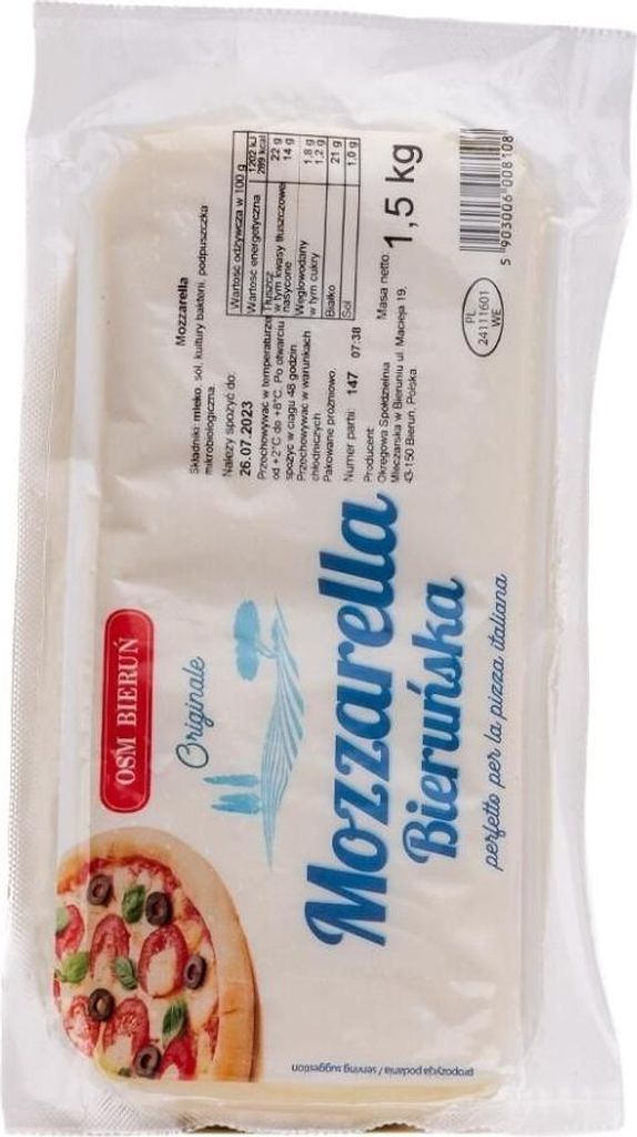 Mozzarella 1,5kg - OSM Bieruń Produktbild 