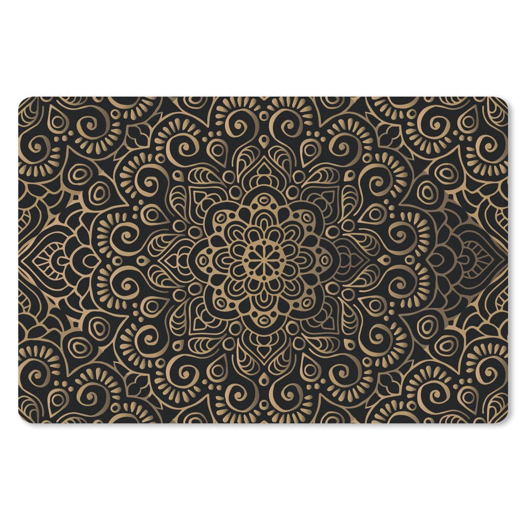 MuchoWow Mauspad Mousepad Goldenes Muster auf schwarzem Hintergrund 27x18 cm - Mousepads - Maus Mat - Pad - Mausunterlage - Büroartikel - Desk M...