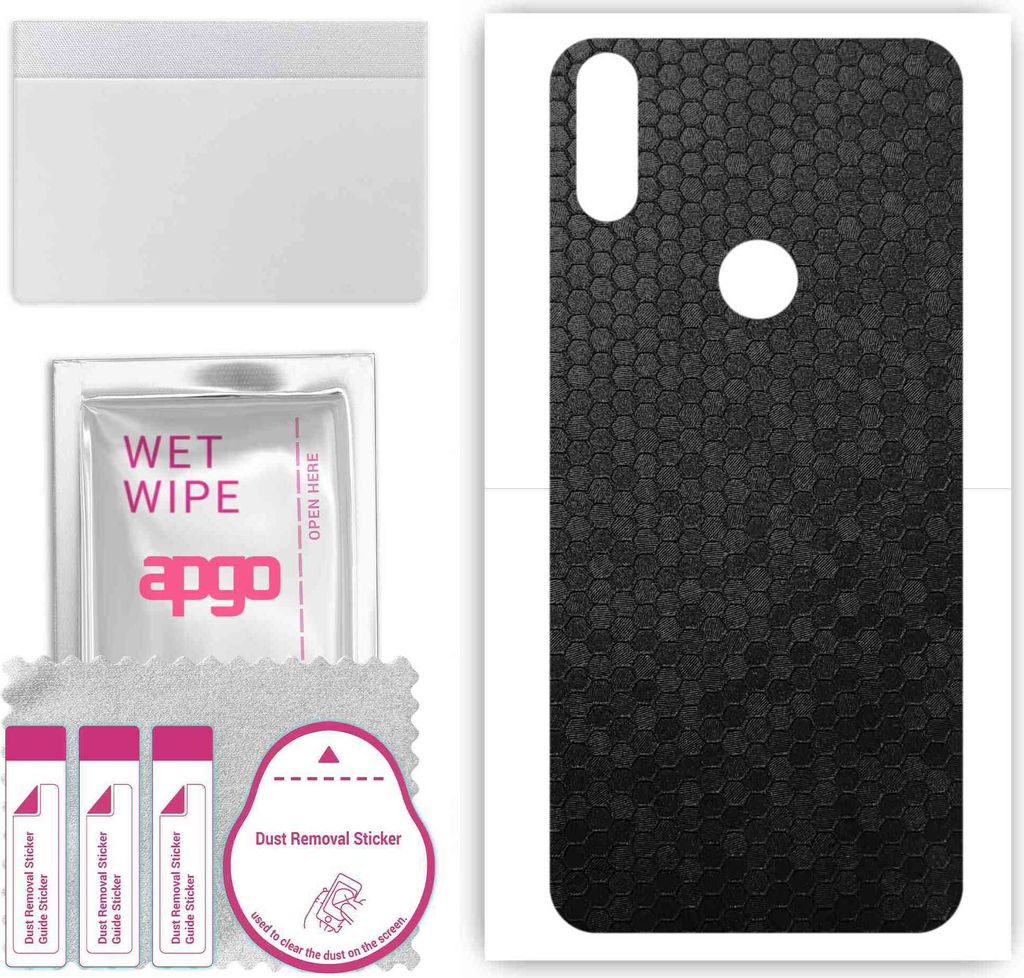 apgo Rückseite Schutzfolie, Skin, kompatibel mit Doogee X90L, Hinten Displayschutzfolie aus Vinylfolie, kratzfest, einfache Montage - Schwarze Hon...