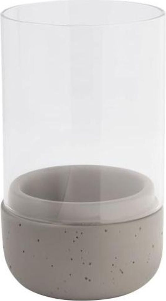 APS 3039 Windlicht ELEMENT, Beton/Glas, Ø 7,5 cm, Höhe 13 cm, möbelschonenede Unterseite