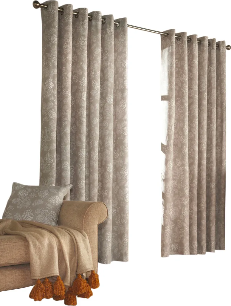 Rideaux design forêt Irwin en tissu premium 229x137 cm lot de 2 Pierre