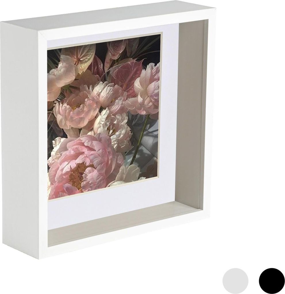 Nicola Spring 6 x 6 3D-Schatten-Tief Box Photo Frame - Craft Anzeigen Bilderrahmen mit 4 x 4-Halterung - Weiß