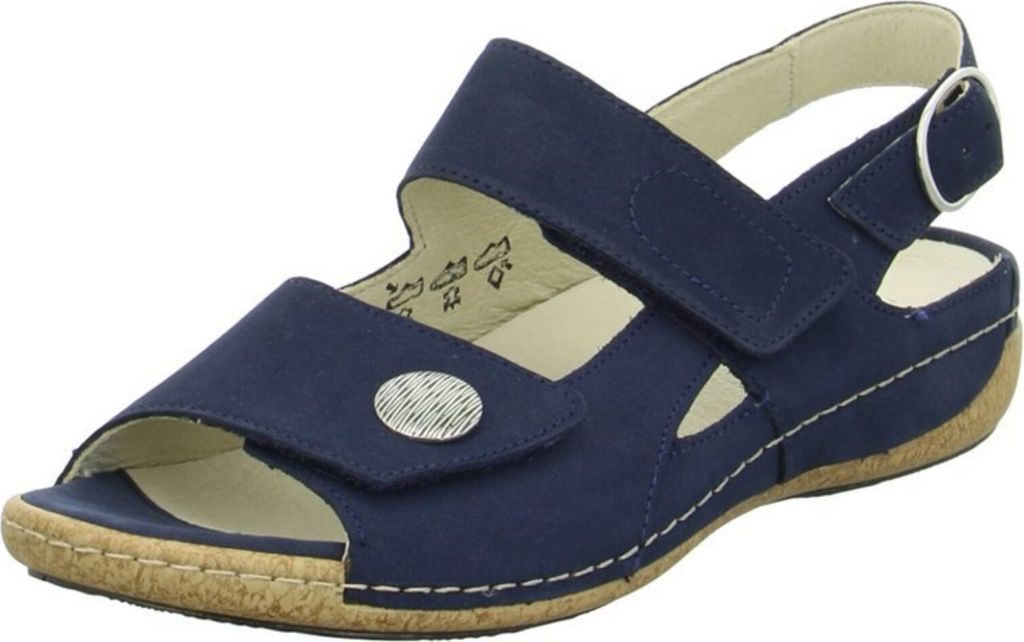 Waldläufer Heliett Sandalen Herausnehmbares Fußbett, Aus hochwertigem Nubukleder, Klettverschluss und Druckknopf
