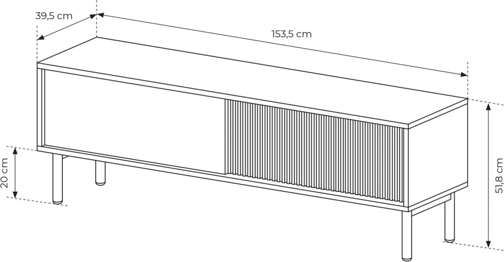 Meuble TV Tavo Chêne 153cm : Rangez vos Câbles avec ce Support Beige Chic - 4