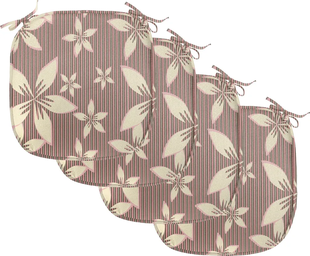 Cuscini Sedie Cucina ABAKUHAUS 4pz - Shabby Chic Taupe e Rosa 40x40