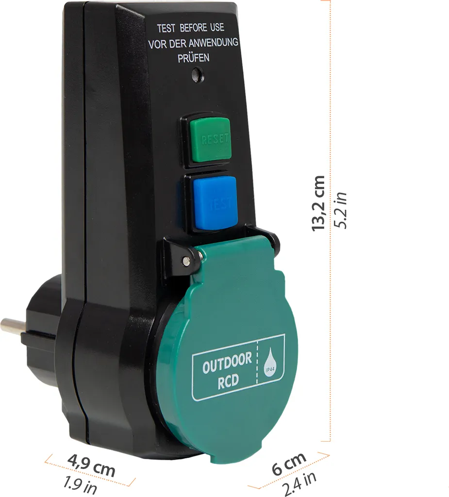 Adaptateur de protection différentiel intermédiaire RCD 30mA portable - 7