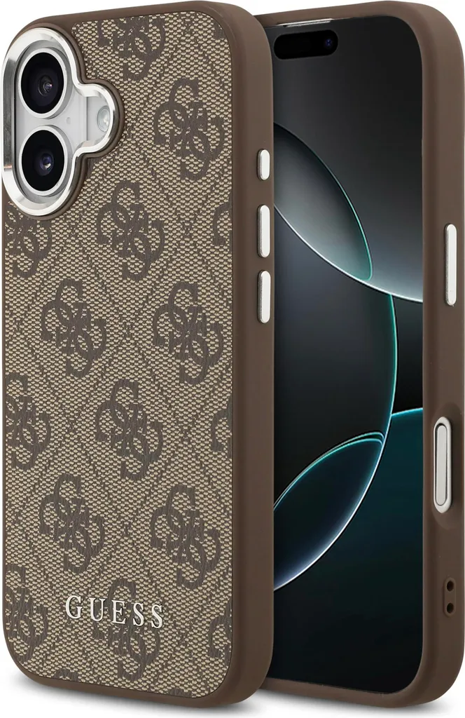 Cover Guess iPhone 17 Marrone MagSafe Hardcase 4G Logo Oro