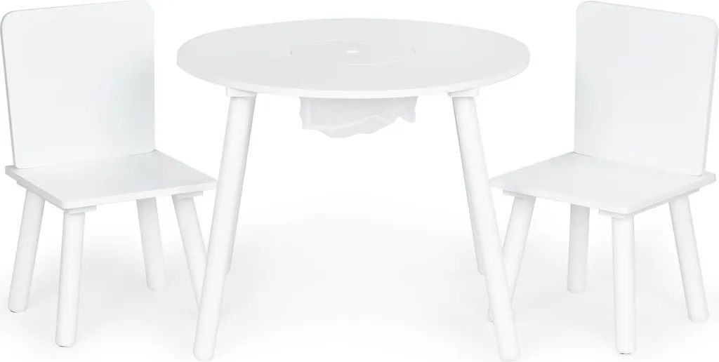 Table enfant et 2 chaises blanches : mobilier robuste pour petits