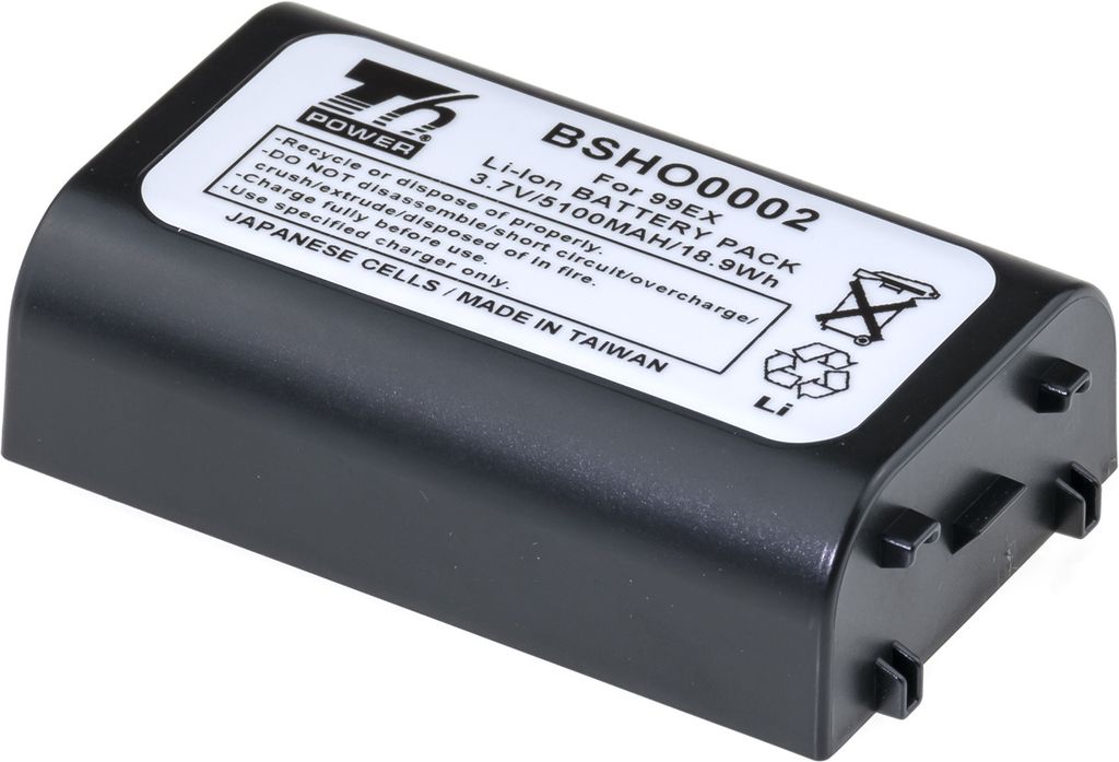 T6 Power Akku für Honeywell Barcodescanner, Teilenummer 99EX-BTEC-1, Li-Ion, 3,7 V, 5100 mAh (18,9 Wh), schwarz