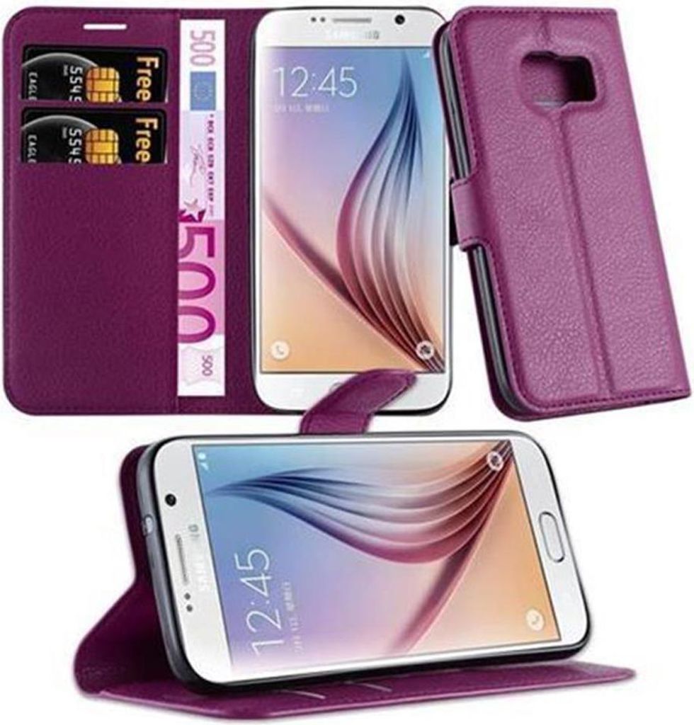 Cadorabo Hülle für Samsung Galaxy S7 Schutz Hülle in Lila Handyhülle Etui Case Cover Magnetverschluss