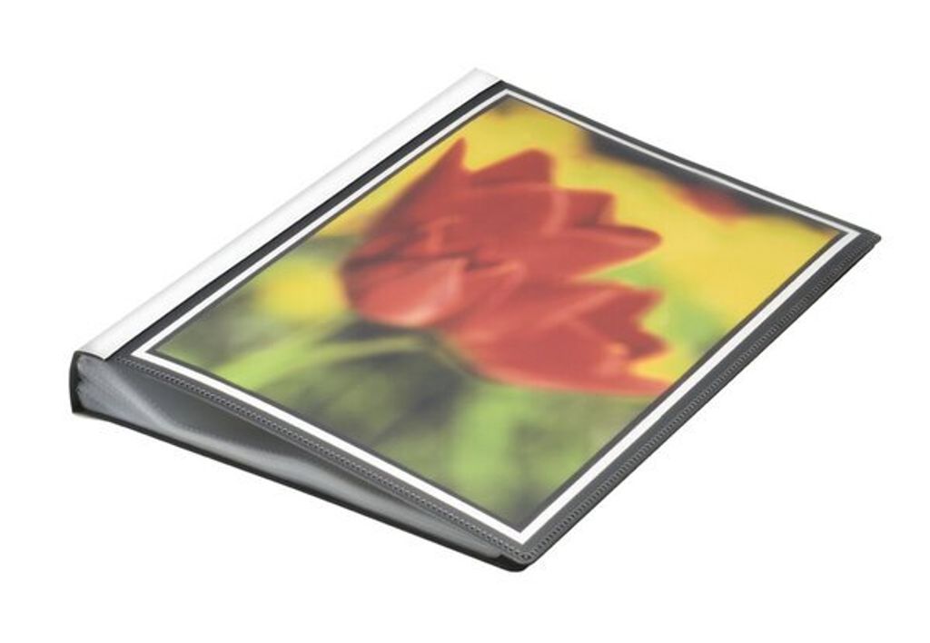 FolderSys Sichtbuch, DIN A4, 100 Hüllen, Außentasche, Rückenschildtasche, Rücken 45 mm, 310 x 240 x 45 mm, schwarz