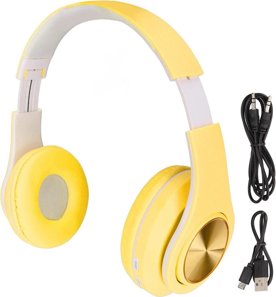 Cat Ear PC-Gaming-Headset, Rauschunterdrückung, Kabelloser Gaming-Kopfhörer, Leuchtende LED-Licht, Tiefer Bass, Faltbare Kopfbügel-Kopfhörer