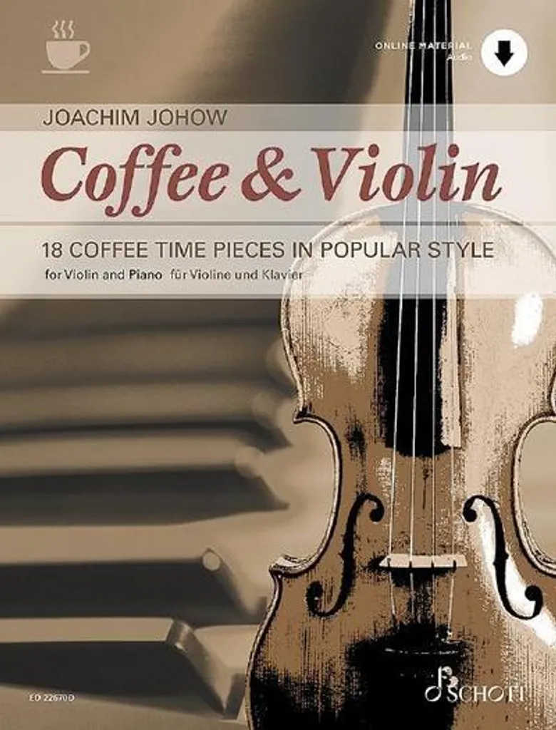 Boîte à Musique Coffee & Violin - Coffret Cadeau en Bois pour Musicien