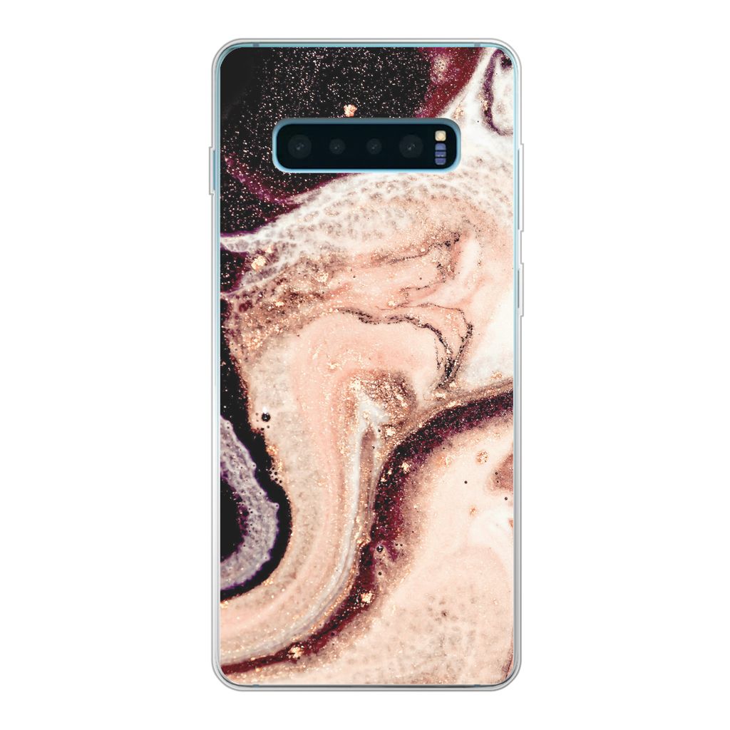 MuchoWow Handyhülle Schutzhülle Hülle für Samsung Galaxy S10 Plus Marmor - Mineralien - Naturstein Silikon Softcase Handy Hülle - Schutzhülle