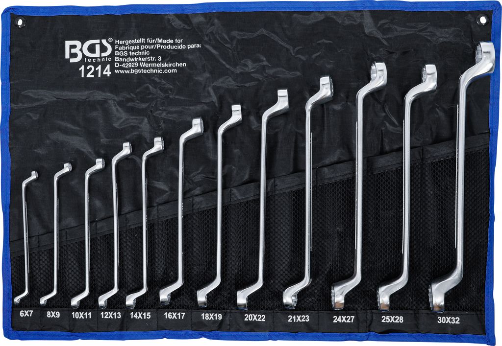 BGS 1214 Doppelringschlüssel-Satz, 6x7-30x32 mm, 12-tlg. Produktbild 
