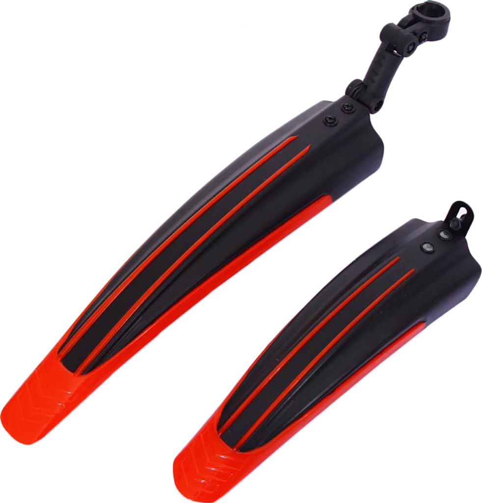2Pcs Fahrrad Radfahren vorne hinten Kotfluegel Set Mountain Road Bike Reifen Kotfluegel Schwarz + Rot