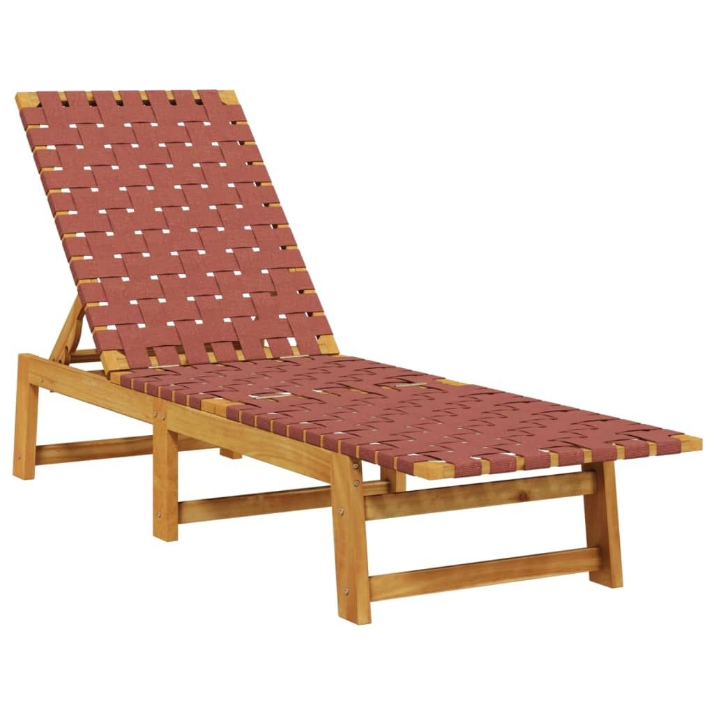 "im Sonderangebot"Sonnenliege HOMMIE - Gartenliege - Gartenmöbel - 2 Stk. Rot Massivholz Akazie und Stoff - 157x55x60/74/87 cm DEMöbel 7079152