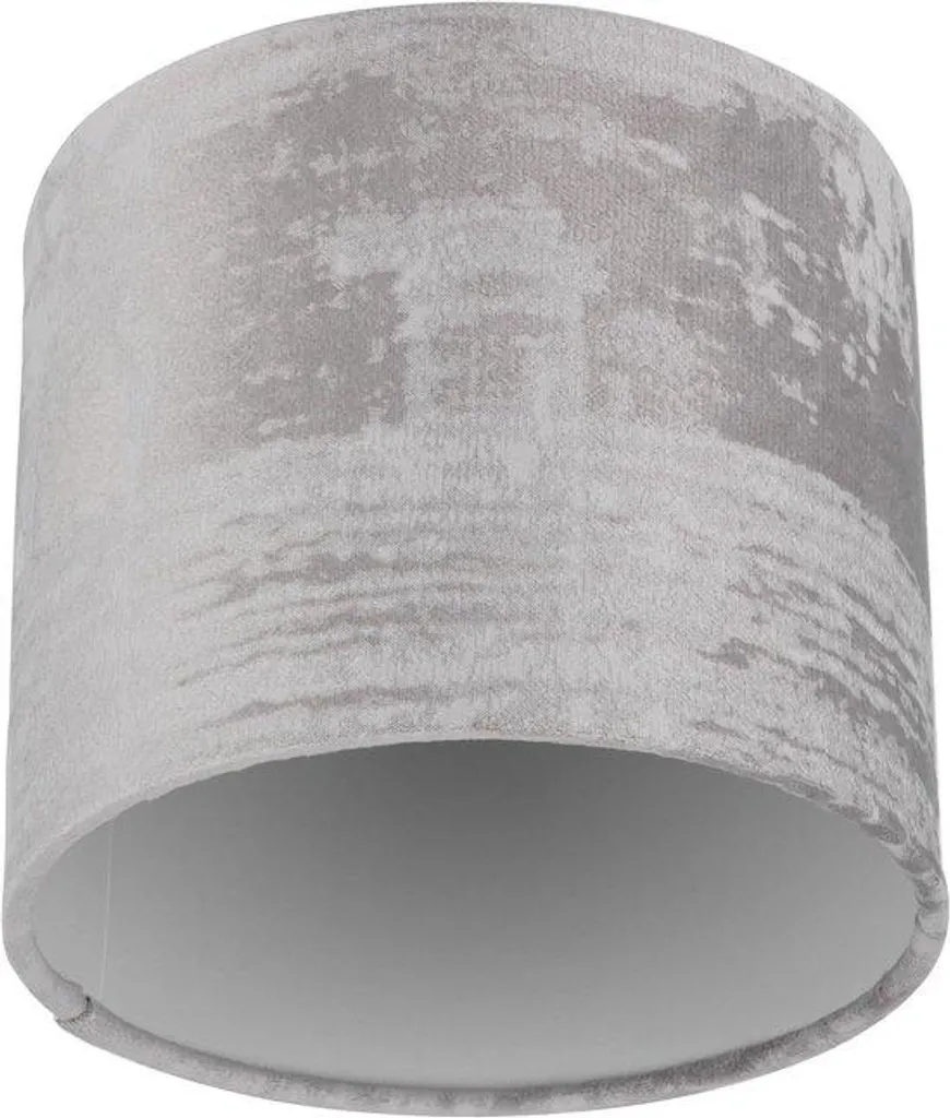 Cache-lampe gris 14 cm en métal finition mate pour lustre moderne