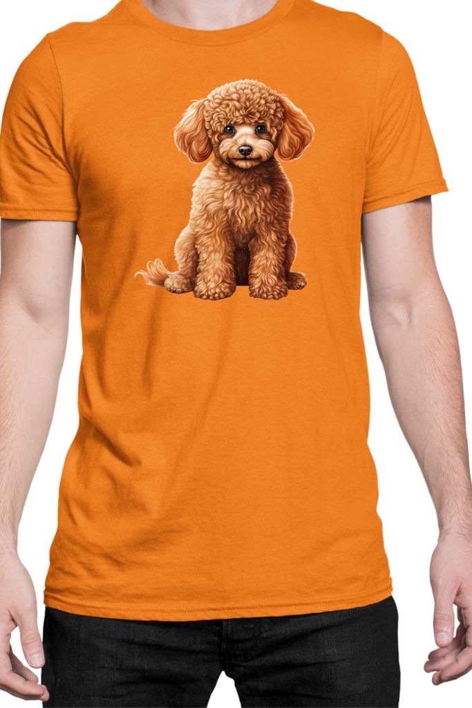 Herren T-Shirt Dogs Breeds Poodle Dog Breed 006, Man 2XL / Orange