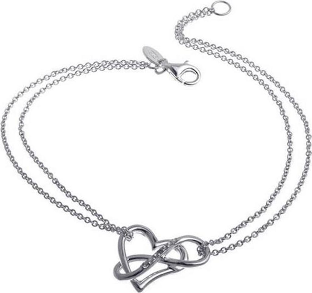 SILBERKETTEN STORE Armband mit Anhänger Herz und Unendlichkeitssymbol - 925 Silber - 22cm
