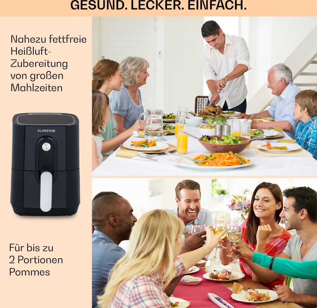Klarstein Heißluftfriteuse, Air Fryer zum Frittieren, Produktbild 5