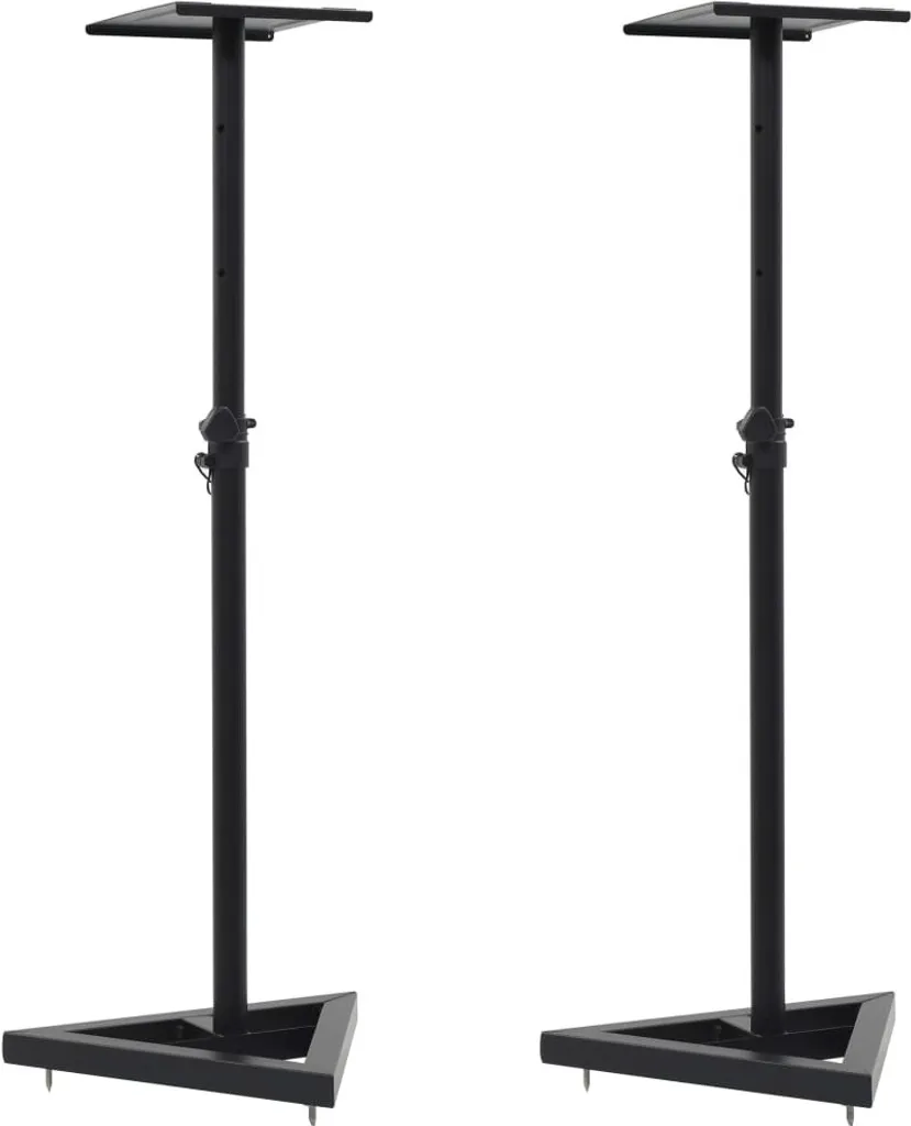Supports pour enceinte de monitoring Vidaxl noirs en acier - Lot de 2