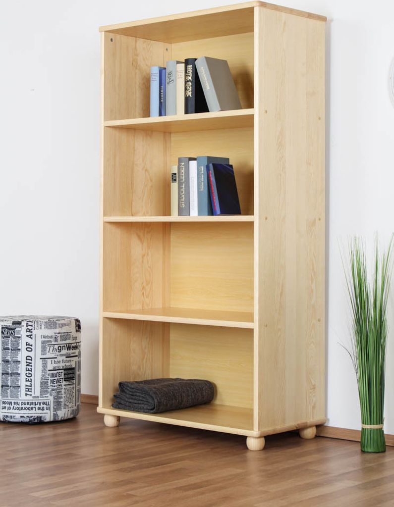 Regal - 80 cm breit, Kiefer Holz-Massiv, Farbe: Natur