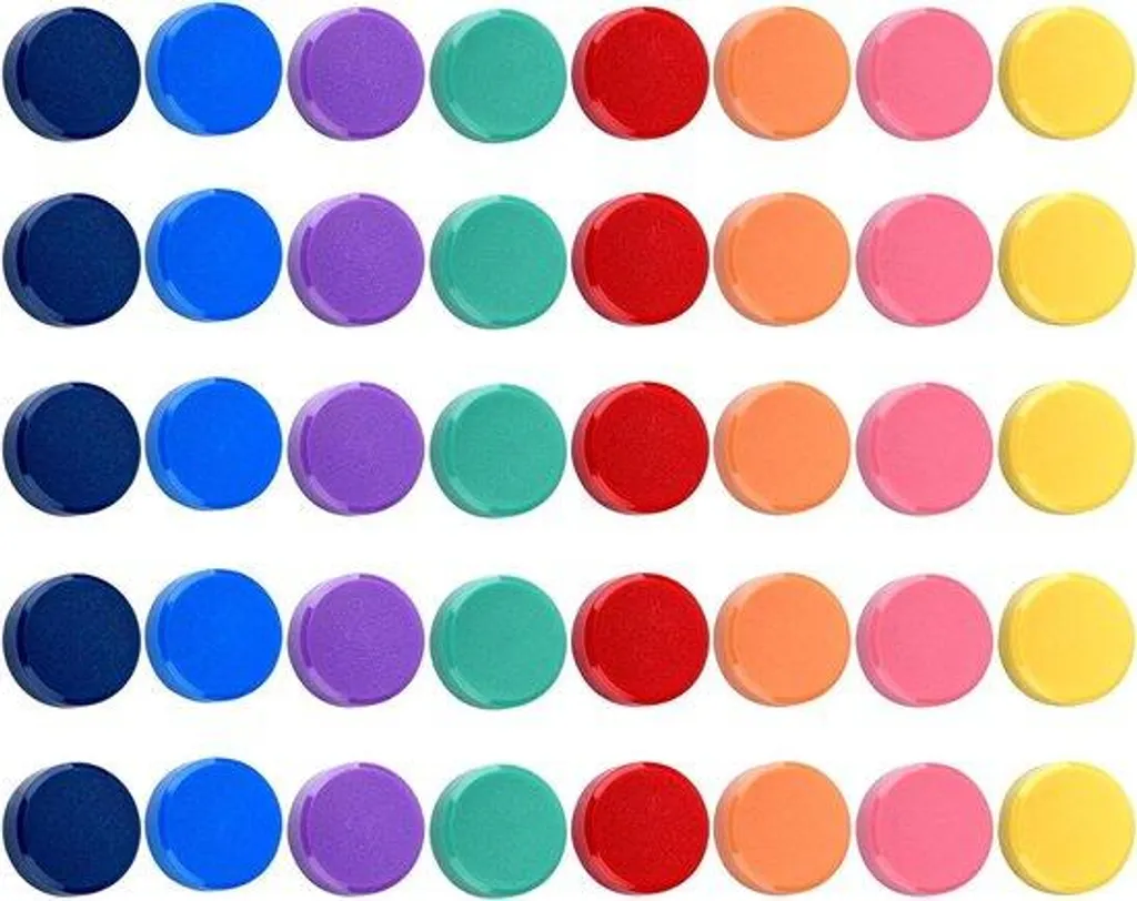 Petits aimants blancs pour tableau blanc - Lot de 24 mini aimants ronds