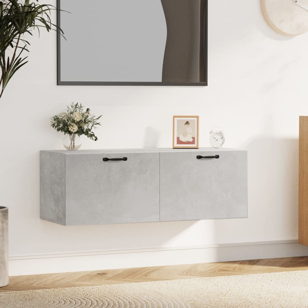 Möbel Wandschrank Betongrau 100x36,5x35 cm Holzwerkstoff - Kommoden 812955
