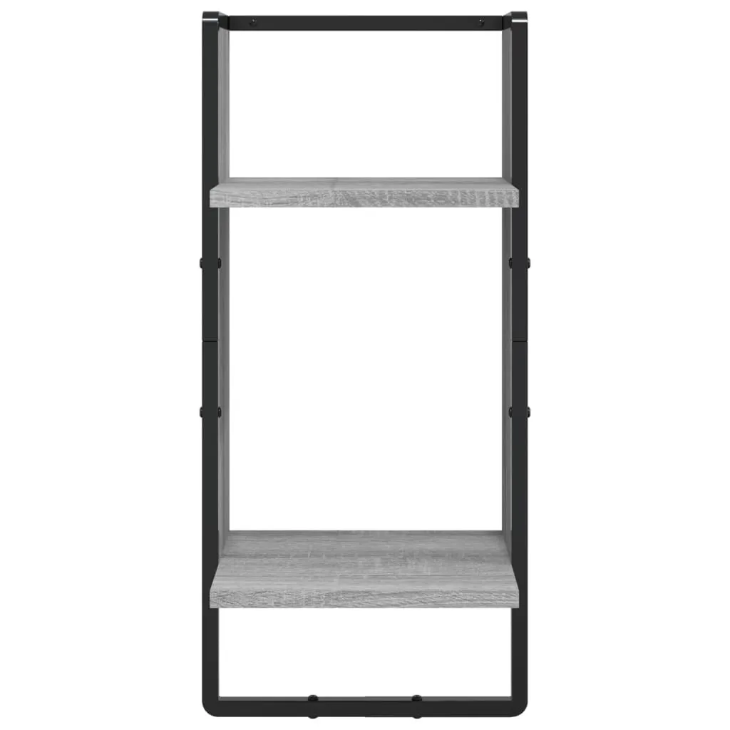 Set 6 Scaffali a Muro Grigio Sonoma vidaXL con Aste | Arredo Design - 11