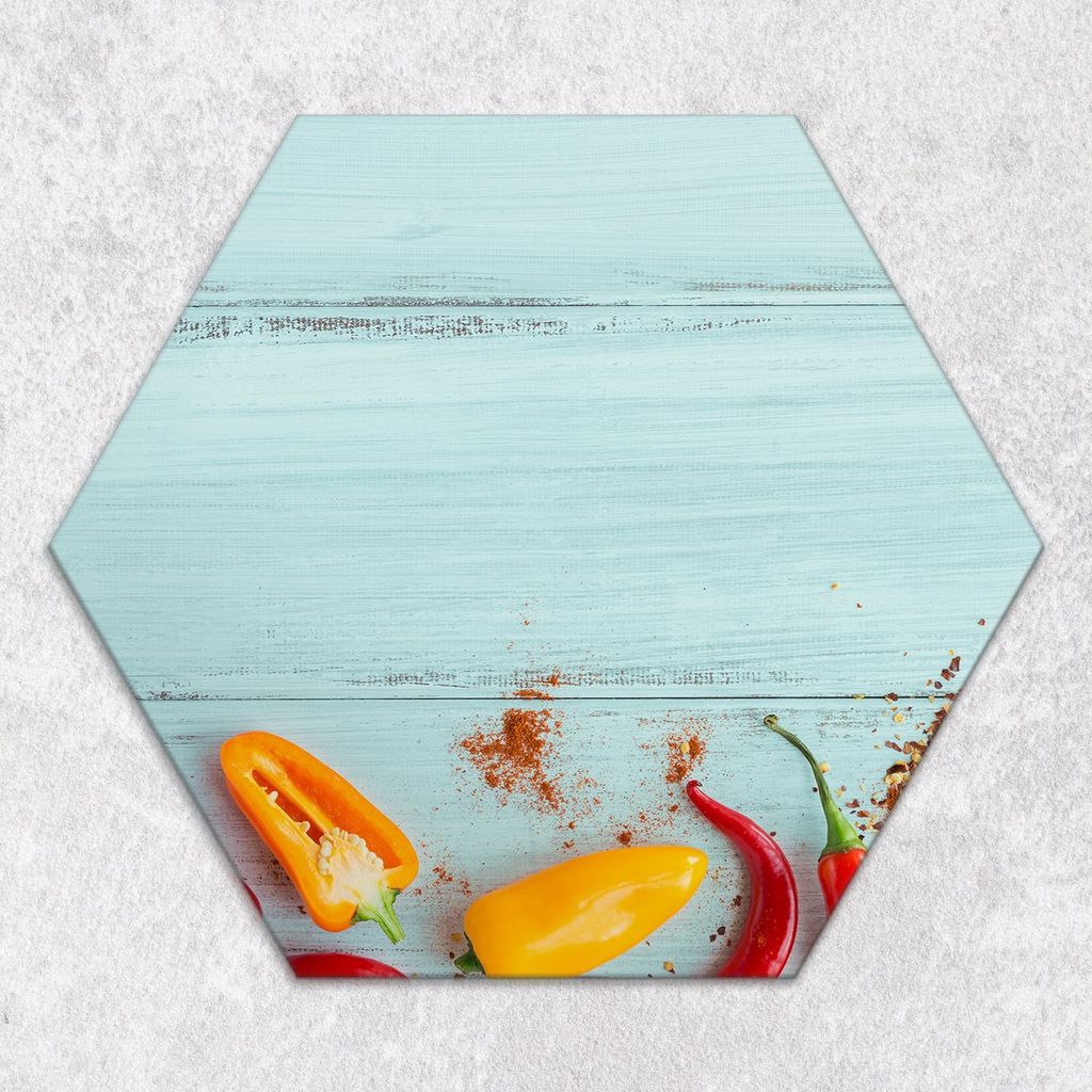 Glas-Herdabdeckplatten Glaskeramikkochfeld-Abdeckung Spritzschutz Glas hexagon 40 cm Obst Holz