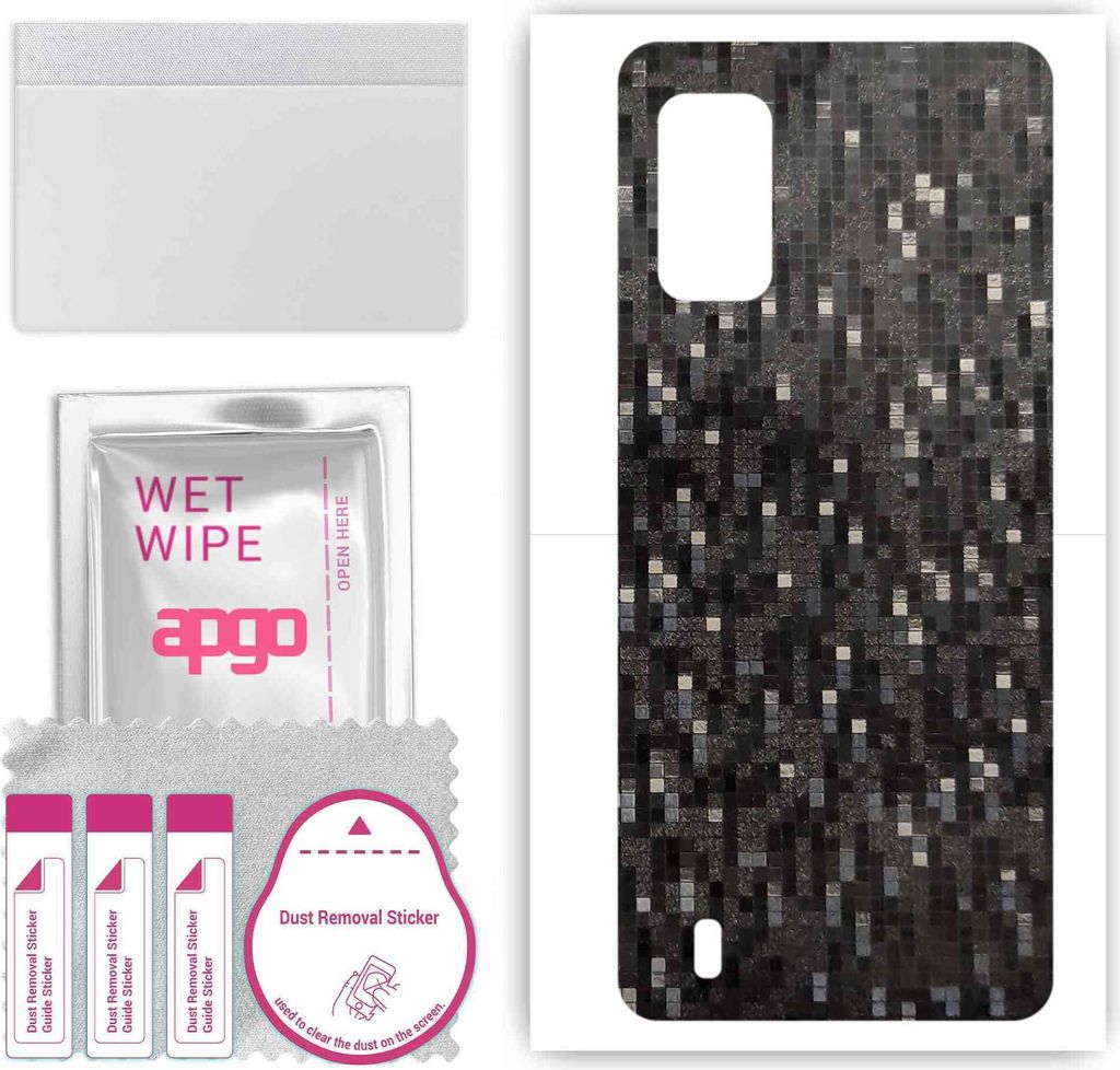 apgo Rückseite Schutzfolie, Skin, kompatibel mit Wiko Ride 3, Hinten Displayschutzfolie aus Vinylfolie, kratzfest, einfache Montage - Carbon Black...