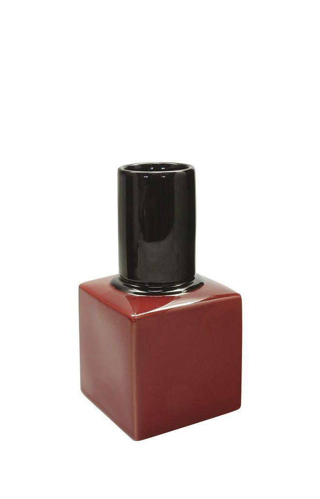 GILDE Vase, Nagellack, "Milano", Keramik, rot, schwarz, , Produktbild 