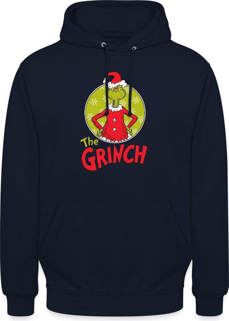 Spreadshirt Der Grinch Logo The Grinch Uni Hoodie, 4XL, Navy