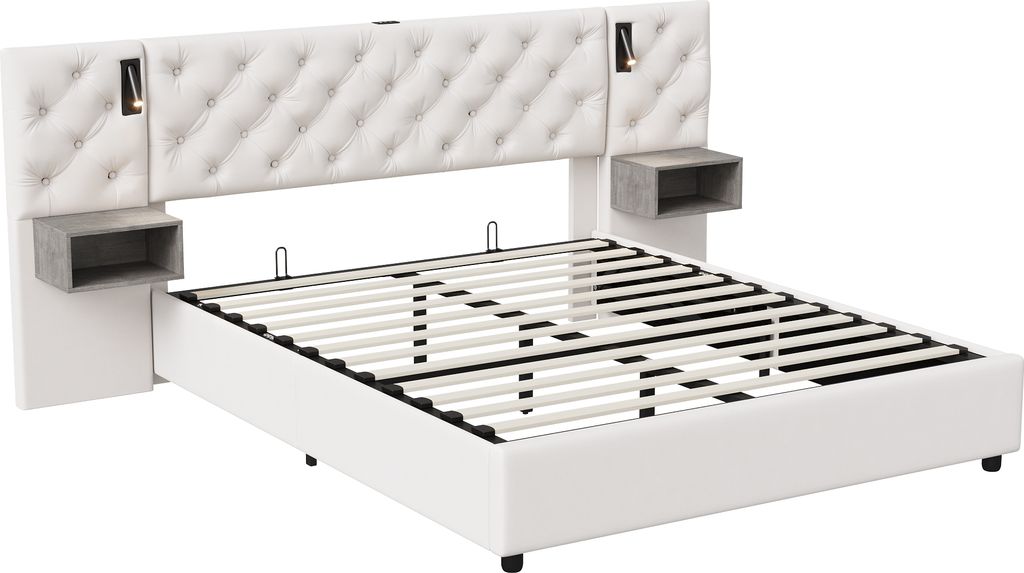 Čalúnená posteľ UnboxG 160x200 cm s USB a lampou na Obrázok produktu 