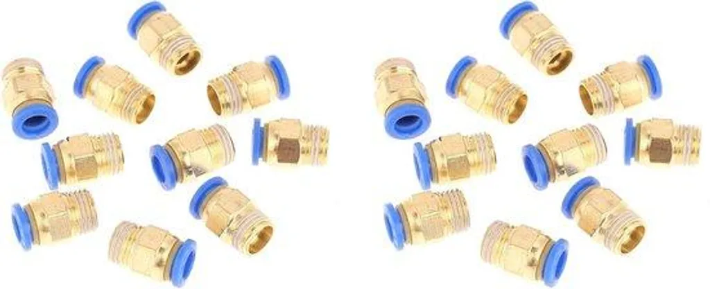 Adaptateur pneumatique 8mm et filetage 1/4 BSP robuste en lot de 20