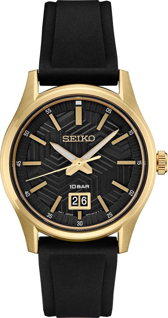 Seiko SUR560P1 Herrenuhr Quarz Schwarz/Goldfarben mit Produktbild 